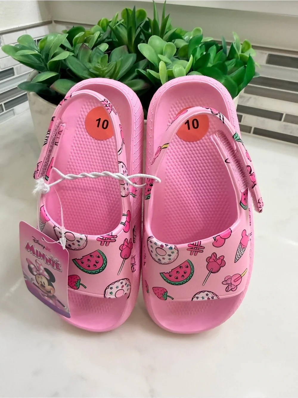 Disney Minnie Mouse Pink Girls Sandals Size 10